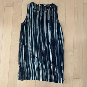 Banana Republic Blue Patterned Tunic Tank with Side Slits